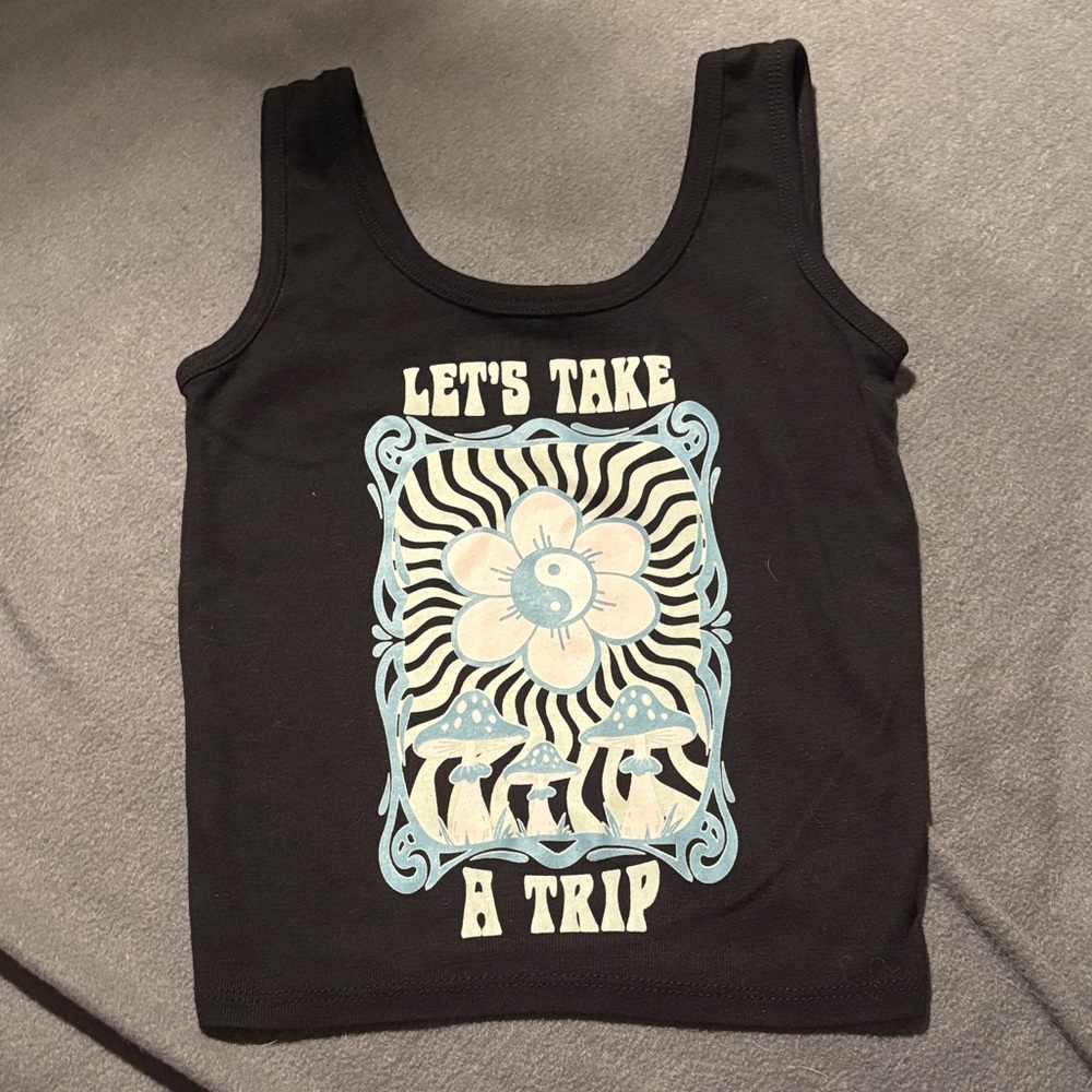 Black Graphic Tank Top